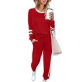 thumbnail image 1 of Innerwin Jogger Set Long Sleeve Ladies Sweatsuits Jogging Pullover Loungewear Two Piece Outfit Red L, 1 of 7