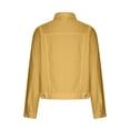 thumbnail image 4 of Pompotops Veste en Denim Unie pour Femmes à Manches Longues, Cardigan Amincissant avec Poches, Manteau, Hauts, Liquidation, 4 of 5