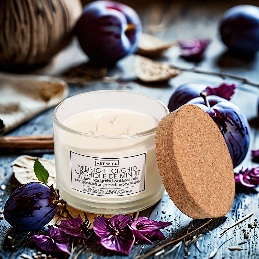 Art Wick 13.9OZ Thym au citron et cire de soja verveine Bougie parfumée mélangée, 1 mèche coton