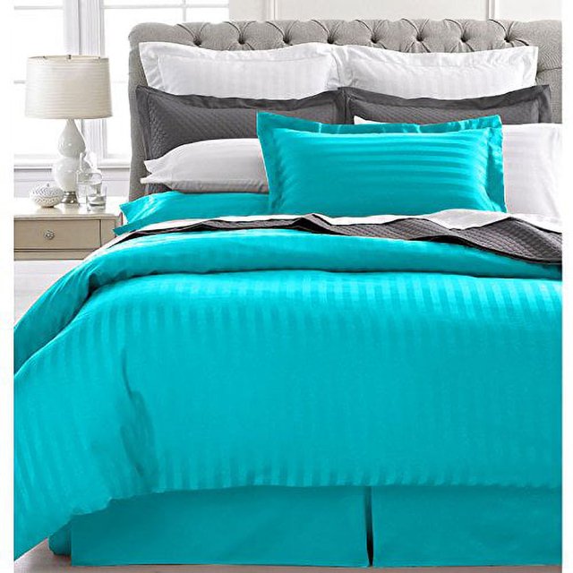 Ensemble de Couette Rayée Ultra Douce 1800 Series 2 Mcx (Simple, Aqua)