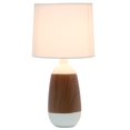 thumbnail image 2 of Simple Designs LT1117-OFF Lampe de Table Oblongue en Céramique , Bois Foncé & Blanc, 2 of 6