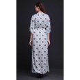 thumbnail image 2 of Bimba Robe Longue Imprimée en Rayonne à Feuilles/fleurs et Losanges Géométriques, Taille Smockée, Fente Latérale, pour Femme - Petit, 2 of 6