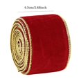 thumbnail image 3 of Aursykel Crushed Velvet Wired Ribbon for Gift Wrapping Christmas Tree Decoration and Craft Wreath Supplies with Snowflake Design 2.5 Inch Wide by 9.84ft Long Long Lasting Polyester, 3 of 7