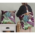 thumbnail image 5 of Soimoi Purple Rayon Fabric Tropical Leaves Printed Fabric 1 Yard 56 Inch Wide, 5 of 5