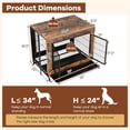 thumbnail image 3 of Gymax Meuble Cage pour Chien Industriel Chenil pour Chien avec Dessus Rabattable Maison Décorative pour Animal Brun Rustique, 3 of 10