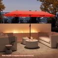 thumbnail image 4 of Costway 13 FT Large Patio Umbrella with LED Solar Lights Crank Handle 12 Heavy-Duty Ribs Orange, 4 of 10