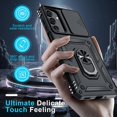 thumbnail image 5 of KOMI Compatible with Samsung Galaxy A16 5G Case Built in Slide Camera Lens Cover+Screen Protector+Finger Ring Holder Kickstand,Heavy Duty Shockproof Full Body Phone Cover,2025 Black, 5 of 5