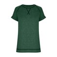 thumbnail image 4 of Timegard Hauts pour Femmes Décontractés Amples Confortables Col Rond Manches Courtes Fente Latérale Hauts T-Shirt Mode Été, 4 of 6