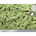 thumbnail image 3 of Soimoi Green polyester Crepe Fabric Gardening Tools & Hardware Print Fabric by the Yard 52 Inch Wide, 3 of 5
