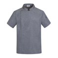 thumbnail image 3 of TISHITA Chef Coat Jacket Breathable Waiter Waitress Clothing Executive Short Sleeve Chef L, 3 of 8