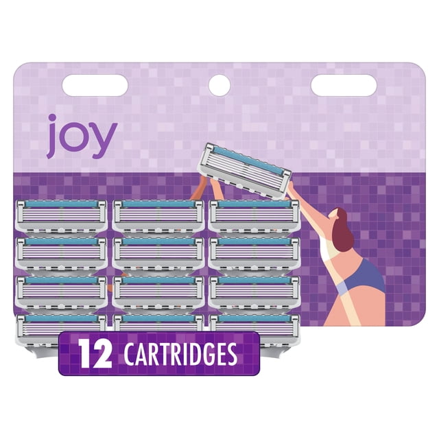 Joy razor blade cartridge refill for women, 12 blade refills