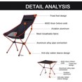 thumbnail image 3 of 3 Pieces Folding Camping Chairs, Portable Outdoor Sport Chair with High Back, Light Camping Chair Outdoor, for Camp Hiking Backpacking Lawn Beach Camp Chairs, 3 of 7
