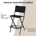 thumbnail image 2 of Gymax 6 PCS Outdoor Bar Chair Folding Bar Height Stool w/ Metal Frame Black, 2 of 6
