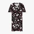 thumbnail image 5 of Pisexur Robes d'Été pour Femmes Mode à Imprimé Floral Robe Soleil Décontractée Ample à Col en V à Manches Courtes Robes T-Shirt Fluides Surdimensionnées Robe de Plage avec Poches Grande Taille Robe Mi-Mollet L-5TG, 5 of 5