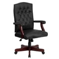 thumbnail image 1 of Martha Washington Black Leather Executive Swivel Chair with Arms, 1 of 9