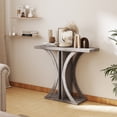 thumbnail image 4 of Gymax Table Console 40 Pieds' Rectangulaire pour Entrée avec Cadre Géométrique pour Salon Gris, 4 of 10