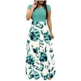 thumbnail image 2 of EGNMCR Robes de Fête pour Femmes Robe Teinture sur Nœuds Colorée Longue à Imprimé Floral pour Femmes Plage Décontractée Maxi Robe d'Été, 2 of 5