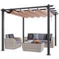 thumbnail image 1 of VEVOR Pergola Rétractable Extérieure 10'x10 Pieds avec Auvent Pare-Soleil Aluminium Beige, 1 of 9