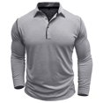 thumbnail image 4 of KIHOUT Chandails pour Hommes à Manches Longues Musclé Robuste Basique Blouse de Couleur Unie T-Shirt à Manches Longues Col Rond Blouses et Chemises GY/TG, 4 of 7
