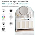 thumbnail image 3 of Sideboard Buffet Cabinet, 4 Rattan Doors 2 Drawers Accent Storage Cabinet, Console Table Coffee Bar w/Power Outlet & LED Light, Adjustable Shelves for Dining Living Room, 3 of 7
