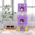thumbnail image 4 of Gymax Cat Tree Cute Monster-Themed Cat Tower w/ 2 Private Condos & Soft Long Plush, 4 of 10