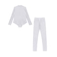 thumbnail image 4 of Manyakai Garçons Enfants Justaucorps de Gymnastique à Manches Longues avec Strass Haut avec Pantalon Combinaison Classique Tango Samba Rumba Tenue de Danse Blanc 10, 4 of 6