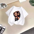 thumbnail image 2 of MEZZALL T-Shirt Graphique Mignon pour Fille, Col Rond, Manches Courtes, Tee d'Été Décontracté, T-Shirts Hauts, Blanc, 3-4 Ans, 2 of 3
