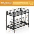 thumbnail image 3 of Gymax Twin Over Futon Bunk Bed Convertible Couch & Bed w/ Safety Guardrails, 3 of 10