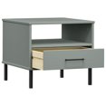 thumbnail image 3 of vidaXL Table de Chevet avec Pieds en Métal Gris Bois Massif Pin OSLO, 3 of 5