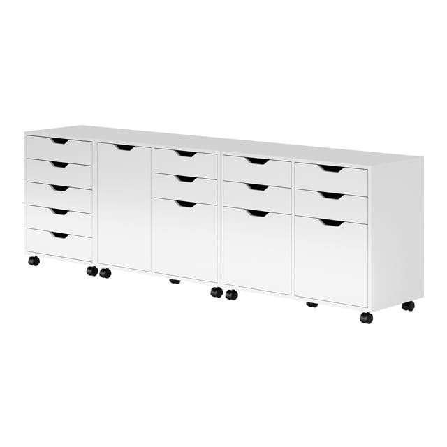 Winsome Halifax Ensemble d'Armoires 3 Pcs avec Tiroir de Classement Fini Blanc