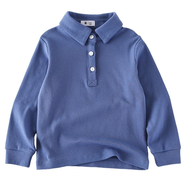 WUANDIXFA T-Shirts à Manches Longues pour Garçons T-Shirt à Manches Longues pour Enfants T-Shirt d'Automne pour Garçons T-Shirt à Manches Longues pour Enfants Hauts de Base T-Shirt pour Garçons Bleu Foncé, 4-5 Ans