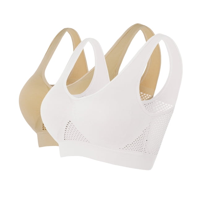 Timegard 2pc Sports Bras for Women Plus Size Full Coverage No Underwire High Support Breathable Athletic Bra