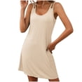 thumbnail image 1 of Liquidation d'Été 2025! Robe pour Femme Grande Taille, Liquidation de Robes d'Été pour Femmes, Robe d'Été Sans Manches à Col Rond Unie Décontractée et Tendance pour Femme, 1 of 5