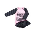 thumbnail image 3 of Toddler Girls Rash Guard Swimsuit Hawaiian Ruffle Sun Protection Long Sleeve Kids Bathing Suits 12-18 Months Girls Clothing, 3 of 3