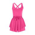thumbnail image 5 of Mrat Combinaisons de Course pour Femmes Sans Manches une-Pièce Robes de Tennis Athlétiques Robe Courte d'Entraînement Combinaisons d'Exercice avec Shorts Intégrés S-67 Rouge Melon D\'eau-A TTG, 5 of 5