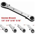 thumbnail image 4 of 5 Packs Reversible Ratchet Wrench Tool for AC Refrigeration Service, 4-in-1 Multi-Size Spanner with Chrome Finish, HVAC and Compressor Maintenance, Grip Hand Tool for Automotive Repair and DIY, 4 of 8