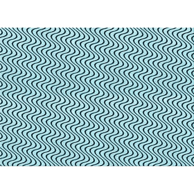Ahgly Company Tapis d'Intérieur Lavables en Machine, Rectangle Bleu Électrique de Transition, 8' x 12'