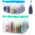 thumbnail image 1 of Reusable Food Freezer Bags Set of 8 Food Grade PEVA Reusable Leakproof Bags Sealed Silicone Freezer Bags, 1 of 5