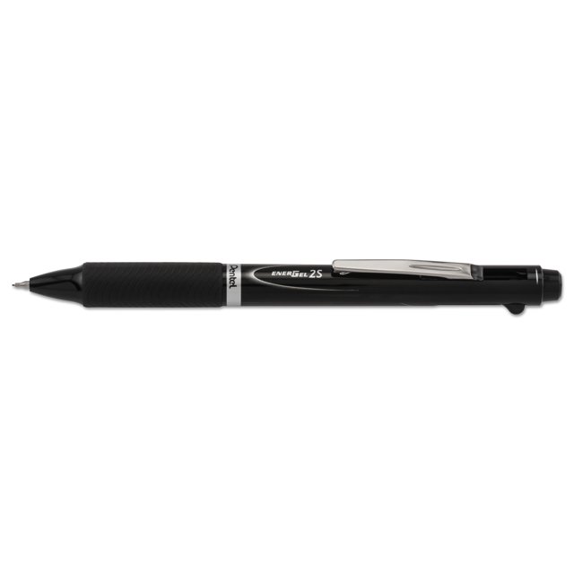 EnerGel 2S Stylo/crayon Gel Multicolore, Rétractable, Moyen 0,5 mm, Encre Noire/rouge, Baril Noir