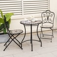 thumbnail image 2 of Gymax 24'' Bistro Table w/ Ceramic Tile Tabletop Heavy-Duty Metal Structure Patio, 2 of 8