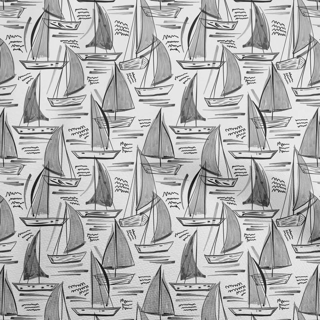 oneOone Cotton Poplin Gray Fabric Beach Boat Sewing Craft Projects Fabric Prints By Yard 42 Inch Wide