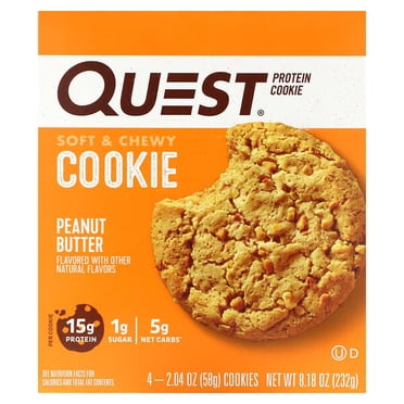 Quest Nutrition , Biscuit Protéiné, Beurre d'Arachide, Lot de 4, 2,04 oz (58 g) Chacun