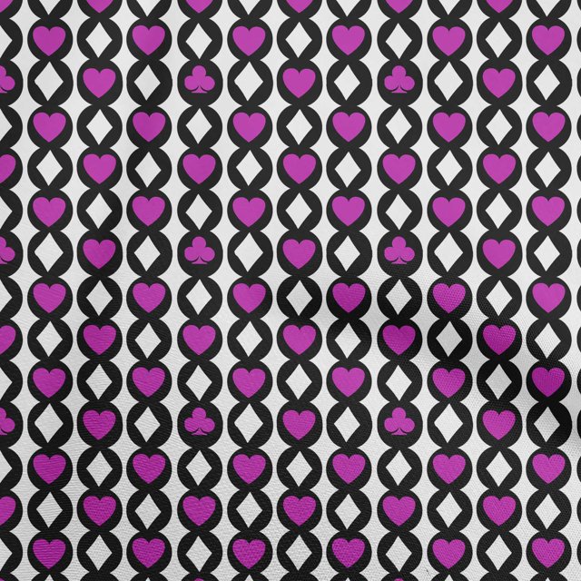 oneOone Viscose Chiffon Pink Fabric Poker Card Craft Projects Decor Fabric Printed By The Yard 42 Inch Wide