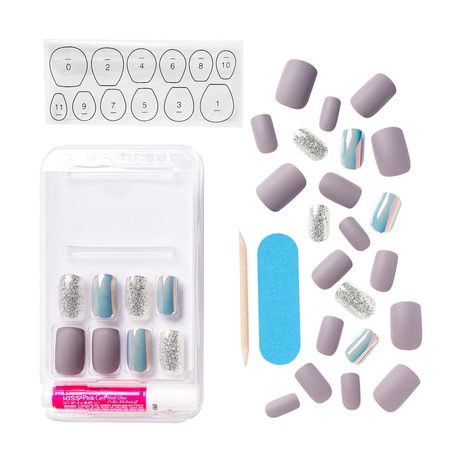 KISS Gel Fantasy - Wake up Call 3D - Faux Ongles, Moyen