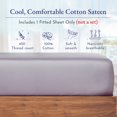 thumbnail image 2 of California Design Den Double Fitted Sheet Only, Softest 400 Thread Count 100% Cotton Sateen, Deep Pocket, All-Around Elastic, Side Indicators - Lavender Gray, 2 of 7