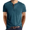 thumbnail image 1 of Matoen Men Short-Sleeve Beefy Muscle Basic Solid Pure Color Blouse Tee Shirt Top, 1 of 5