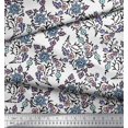 thumbnail image 2 of Soimoi Poly Georgette Fabric Leaves & Floral Block Print Sewing Fabric Yard 42 Inch Wide, 2 of 3