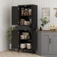thumbnail image 2 of HOMCOM 67" Kitchen Pantry Storage Cabinet with Doors and Shelves, Black, 2 of 10
