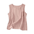 thumbnail image 1 of YAZHPA Hauts en Lin pour Femmes, Débardeurs en Coton et Lin pour Femmes Décontractés Sans Manches Chemises d'Été Col Rond Camisole, Rose 2TG, 1 of 3