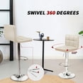 thumbnail image 3 of Homall Bar Stools Set Of 2 Modern PU Leather Height Adjustable Swivel Barstools, Hydraulic Kitchen Counter Square Island BarStool With Back, Beige, 3 of 7